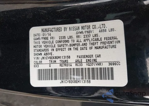 2014 Infiniti Q60 Journey z USA, uszkodzony, nr VIN JN1CV6EK8EM113158